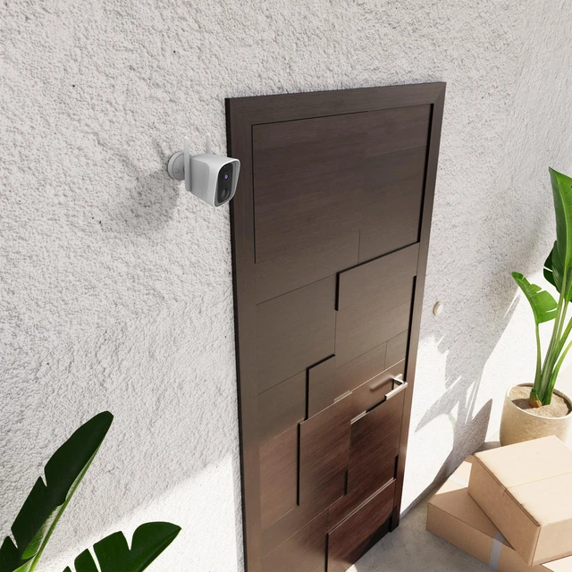 Alt view image 4 of 5 - Feit Electric Smart Outdoor Wireless Security Camera, 2K HD Video, Battery Powered or Solar-Ready, Advance Motion Detection, 2.4GHz Wi-Fi, 30ft. Night Vision, 2-Way Audio with Micro SD Card Sto