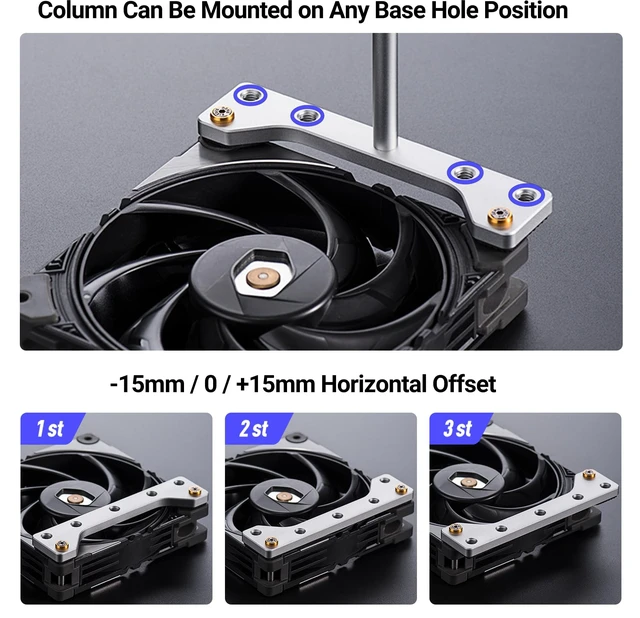 Alt view image 4 of 5 - MultiFunctional CNC Aluminum GPU AntiSag Bracket for 120mm Fan Mount