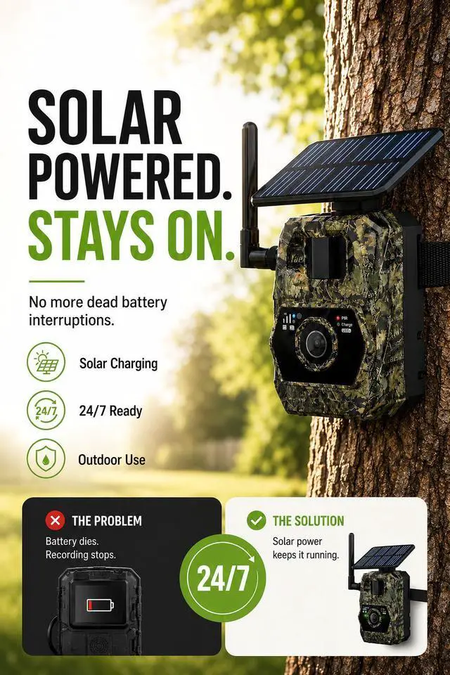Alt view image 6 of 7 - VIBROWL AI Backyard Security Camera, 4G LTE Solar Outdoor Camera with AI Coyote & Animal Detection, Mobile Alerts, Remote Viewing and Night Vision