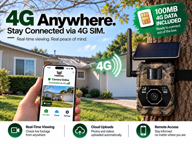 Alt view image 4 of 7 - VIBROWL Coyote Detection & Alert Camera for Backyard, AI Wildlife Detection, 4G LTE Solar Outdoor Security Camera, Remote Live View