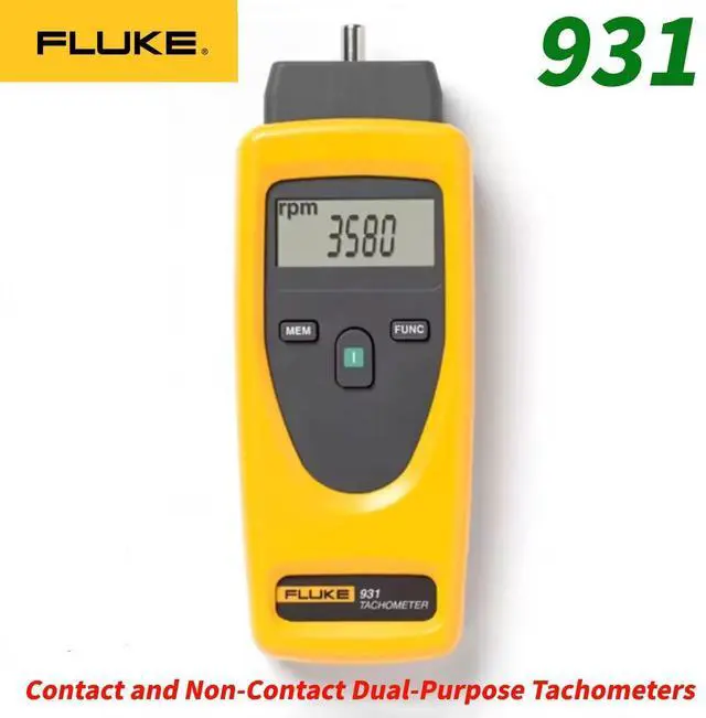 Main image of Fluke 931 Contact and Non-Contact Dual-Purpose Tachometers 6-digit backlight