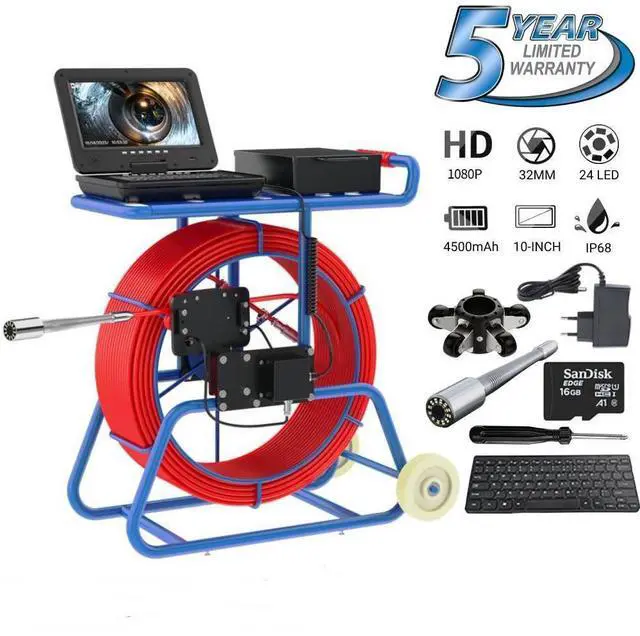Main image of 10" IPS Screen Sewage Camera 512HZ Pipe Inspection Camera with Meter Meter Meter
