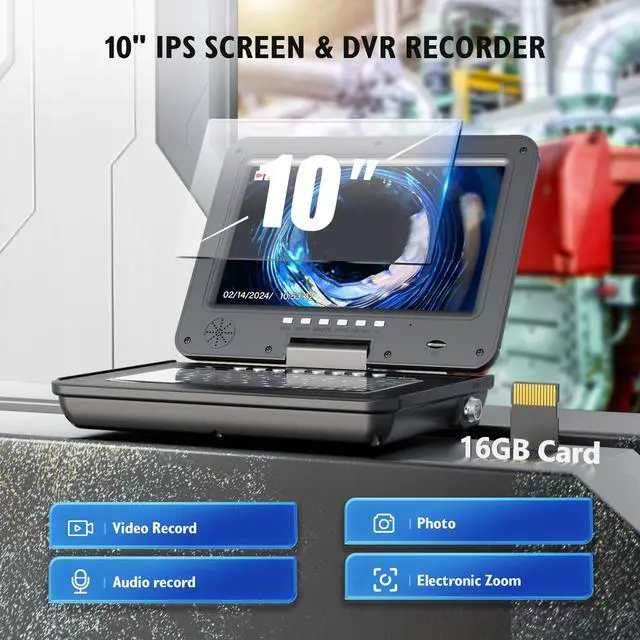 Alt view image 3 of 7 - Sewerkamera 512HZ HD Drain Self Leveling Pipe Inspection Camera Counter