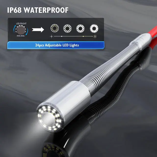 Alt view image 6 of 7 - Sewerkamera 512HZ HD Drain Self Leveling Pipe Inspection Camera Counter