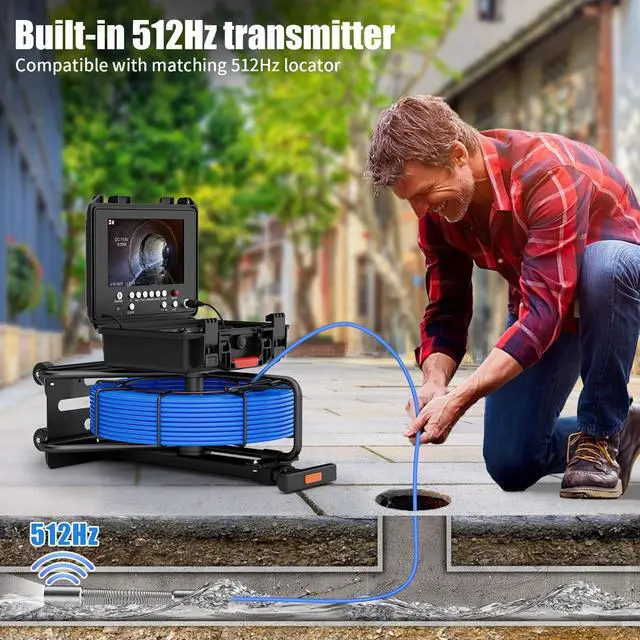 Alt view image 5 of 7 - 9" Monitor Tube Inspection Camera 512Hz Tube Locator 7mm Diameter Endoscope