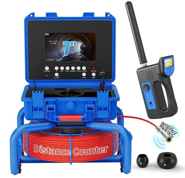 Main image of 7 Inch Monitor Pipe Inspection Endoscope Video Camera With and 512HZ Locator
