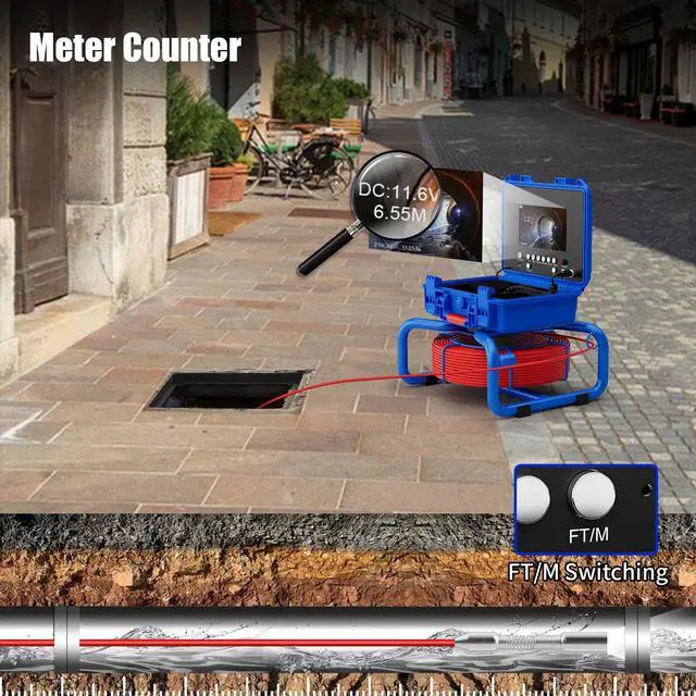 Alt view image 3 of 7 - 7 Inch Monitor Pipe Inspection Endoscope Video Camera With and 512HZ Locator
