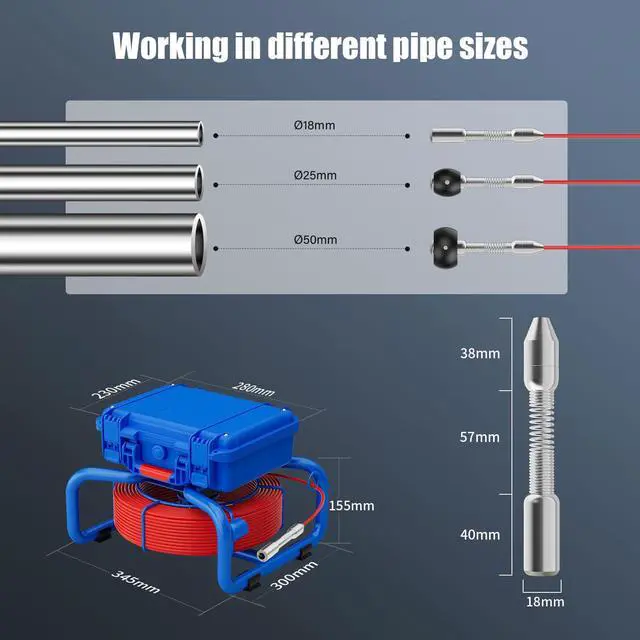 Alt view image 6 of 7 - 7 Inch Monitor Pipe Inspection Endoscope Video Camera With and 512HZ Locator