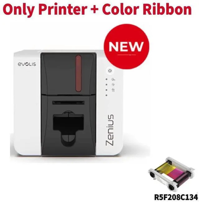 Main image of Evolis Zenius 2 Single Side Card Printer YMCKO Ribbon 250 Premium PVC Cards Card Printer+Color Ribbon