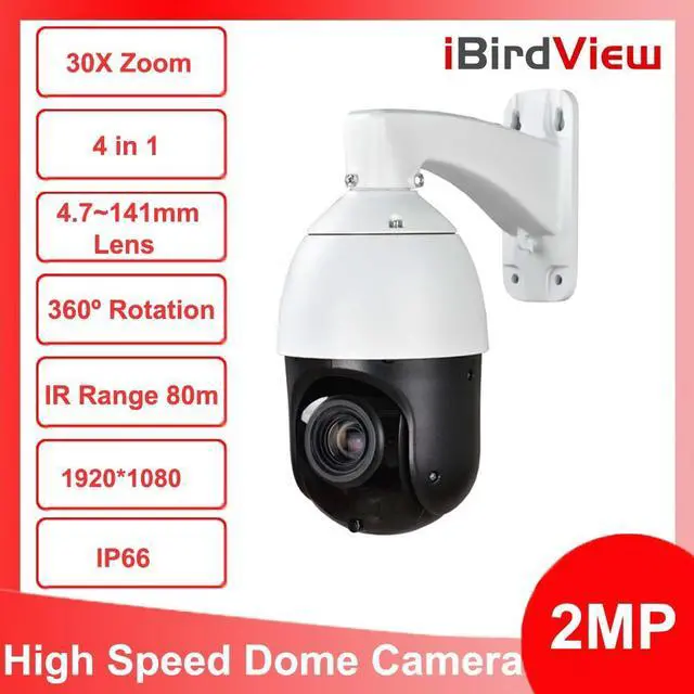 Alt view image 2 of 7 - 4'' 30X ZOOM 4in1 AHD/TVI/CVI/CVBS 1080P 2MP PTZ High Speed Dome IR Night Camera