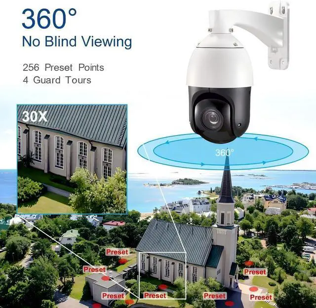 Alt view image 5 of 7 - 4'' 30X ZOOM 4in1 AHD/TVI/CVI/CVBS 1080P 2MP PTZ High Speed Dome IR Night Camera
