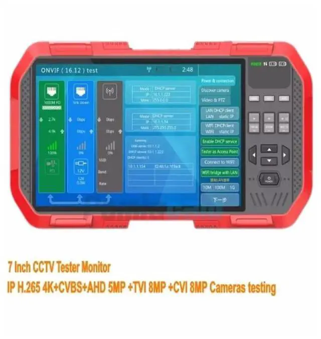 Alt view image 5 of 7 - A82 A86 7" 5 In 1 H.265 HD IP CCTV Tester Monitor AHD CVI TVI CVBS Camera Test DT-A82