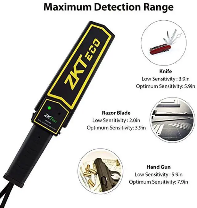 Alt view image 2 of 7 - Zkteco D100s Metal Detector Wand - Handheld Detector High-Sensitivity Accuracy