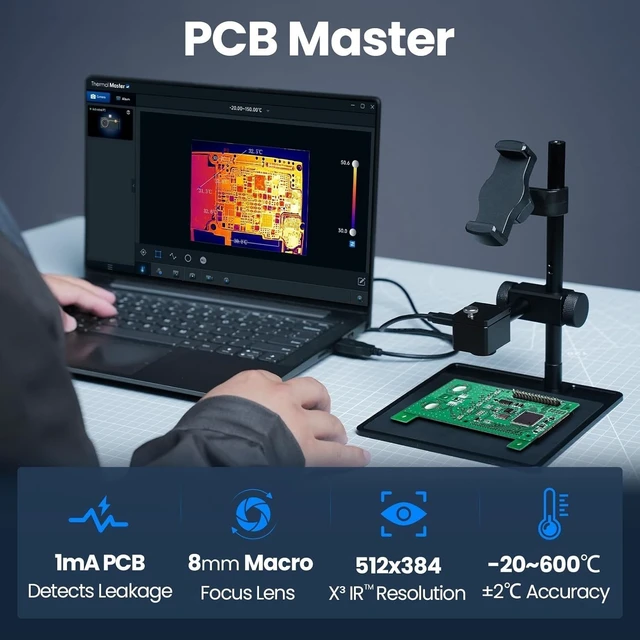 Alt view image 4 of 7 - Thermal Master P3 PCB Thermal Camera 512×384 X³ IR resolution For Android & iOS
