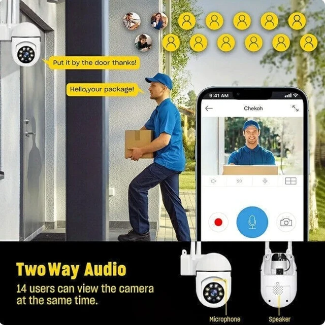 Alt view image 7 of 7 - Home Security Camera Indoor 1080p IP HD Wireless WIFI CCTV HD PTZ IR Cam