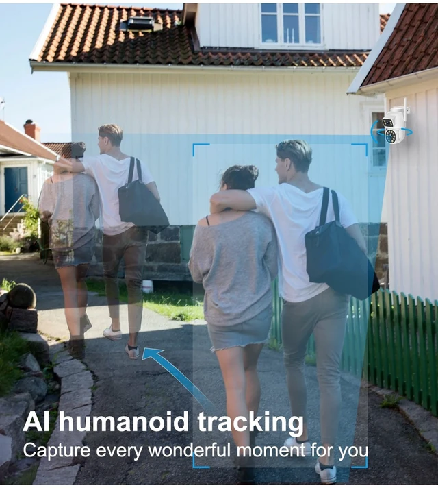 Alt view image 5 of 7 - 6MP IP Camera WiFi Security IP65 Outdoor Dual Lens Color Night AI Human Tracking