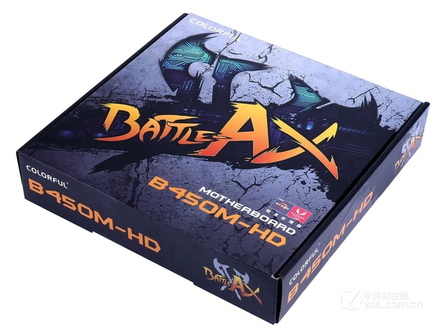 Alt view image 3 of 7 - BATTLE-AX B450M-HD V14 Micro ATX AM4 AMD B450 Motherboard, HD Audio, DDR4, M.2 Slot