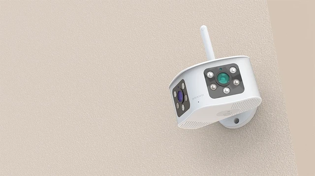 Alt view image 5 of 7 - Dual Lens Camera 2-Way Audio Smart AI CCTV Camera 180 Degree Wide-angel Colorful