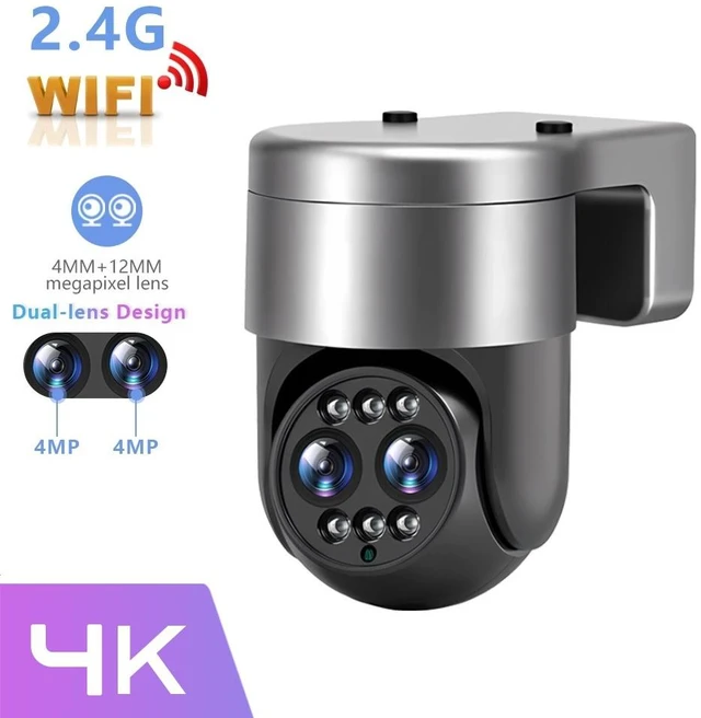 Main image of 8MP WiFi Wireless IP Camera Dual Lens 3X Zoom CCTV PTZ Home Outdoor Security Cam