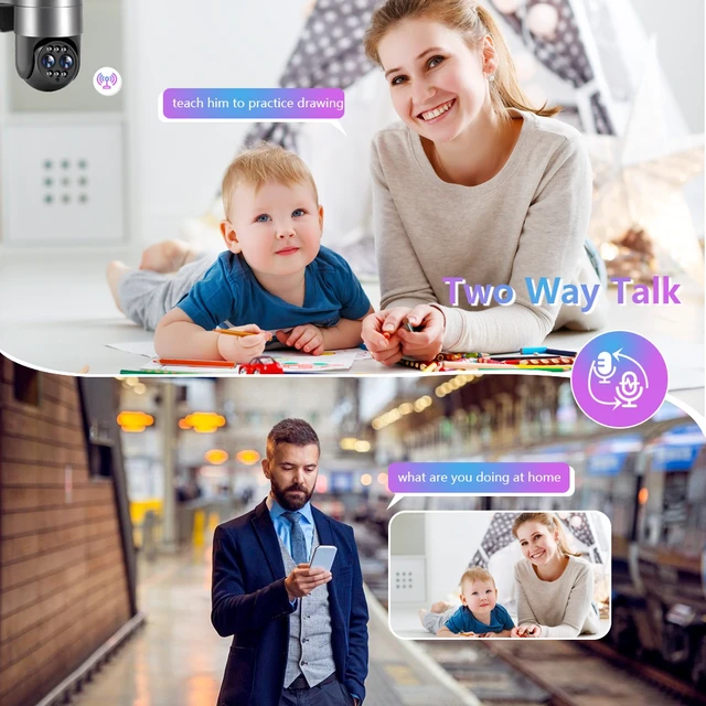 Alt view image 5 of 6 - 8MP WiFi Wireless IP Camera Dual Lens 3X Zoom CCTV PTZ Home Outdoor Security Cam