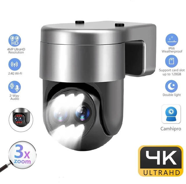 Main image of 4K 8MP 3X Zoom Dual Lens WIFI Camera PTZ Camera Outdoor IP66 AI Auto Tracking