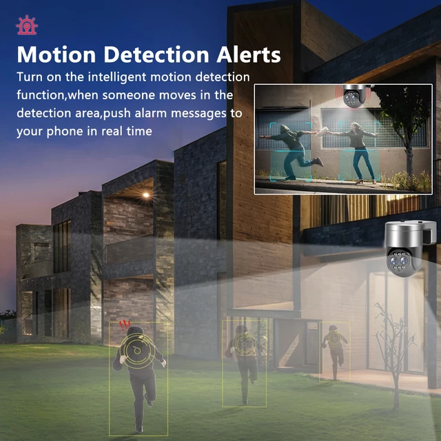 Alt view image 3 of 6 - 8MP HD Wifi 3X Zoom PTZ Camera Dual Lens 2-Way Audio AI Auto Tracking IP Camera