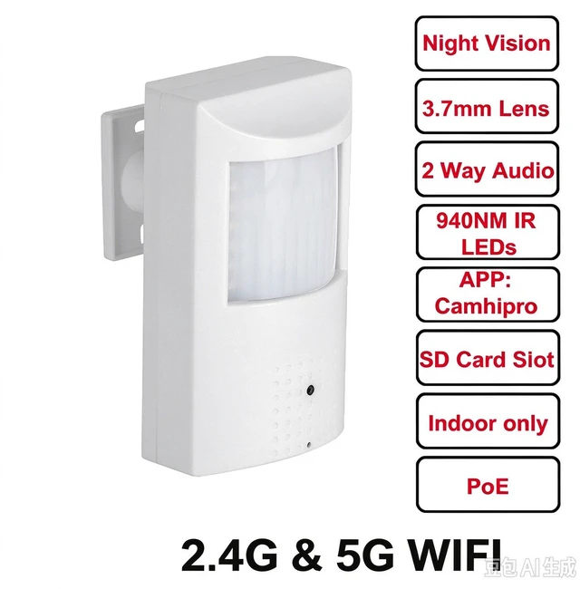 Main image of 2.4G/5G 4K 5MP PoE WIFI PIR Style IR Two Way Audio IP Camera SD Card Slot APP
