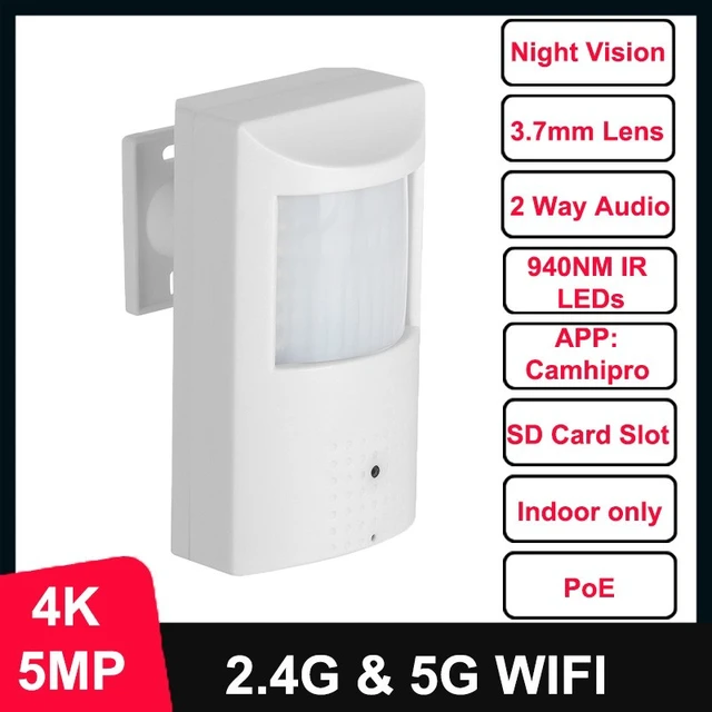 Alt view image 2 of 7 - 2.4G/5G 4K 5MP PoE WIFI PIR Style IR Two Way Audio IP Camera 3.7mm Lens