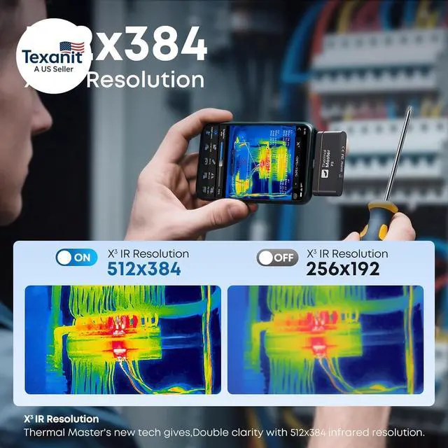 Alt view image 2 of 7 - (Android&iPhone) P3 Type-C Thermal Camera for Electronics Repair 512×384 Adjustable Macro Lens 600 Usb Thermal Imaging Camera