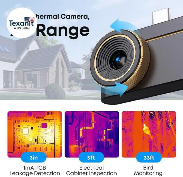 Alt view image 3 of 7 - (Android&iPhone) P3 Type-C Thermal Camera for Electronics Repair 512×384 Adjustable Macro Lens 600 Usb Thermal Imaging Camera