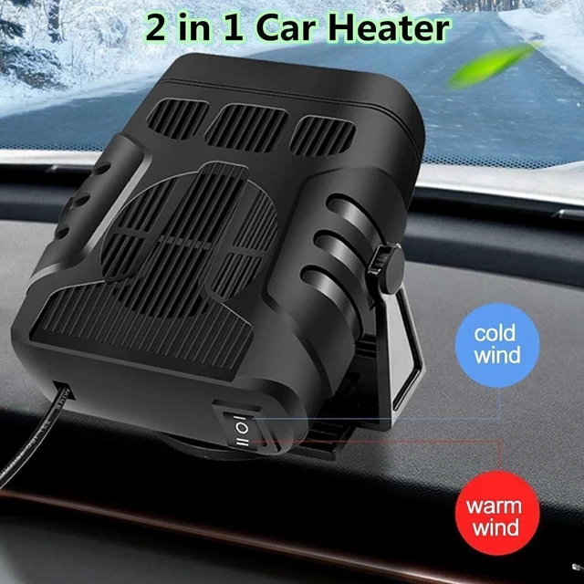 Alt view image 3 of 7 - Idealforce 12V 120W Portable Electric Car Heater, 2-in-1 Heating & Cooling Fan, Auto Windshield Defogger Defroster Demister, Fast Heating Vehicle Heater for Car Use