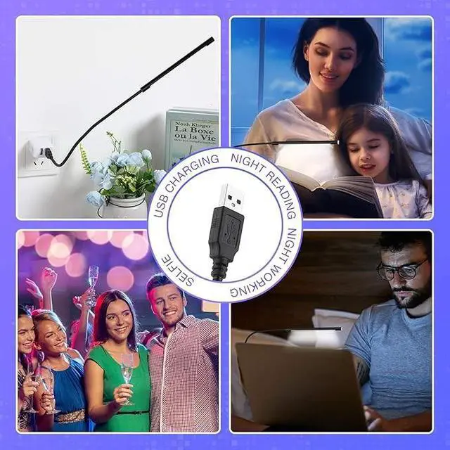 Alt view image 6 of 6 - 2Pcs Portable USB Touch Switch LED Light for PC Laptop Computer Keyboard Reading