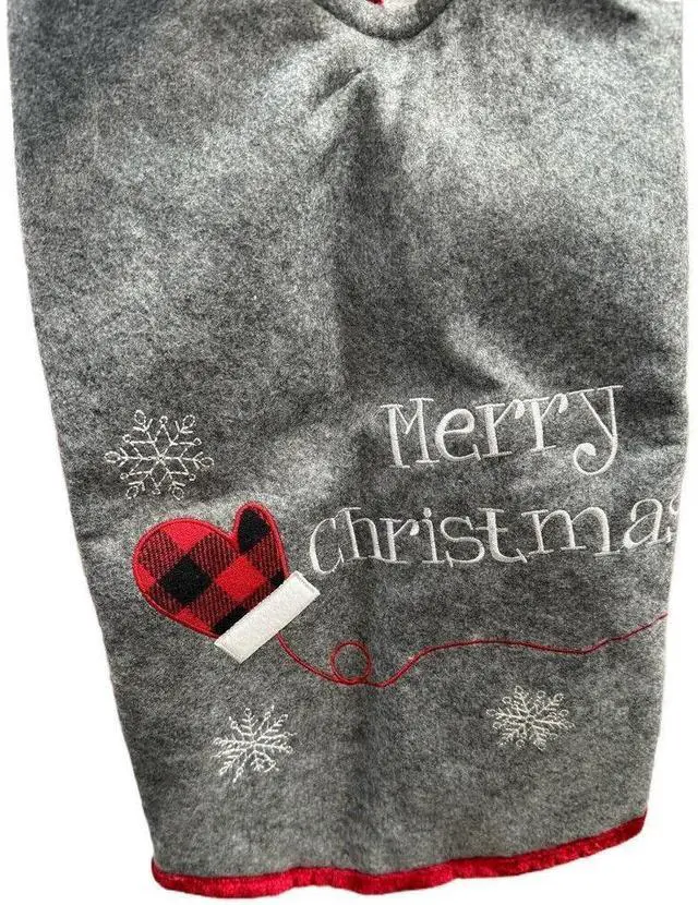 Alt view image 7 of 7 - Vintage Christmas Tree Skirt Christmas Decorations - Red Vintage Style Xmas Tree