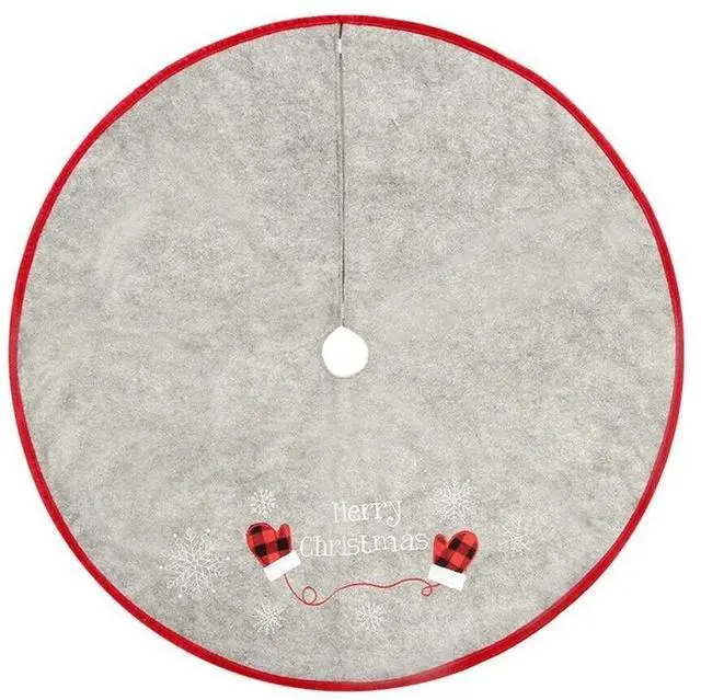 Main image of Vintage Christmas Tree Skirt Christmas Decorations - Red Vintage Style Xmas Tree