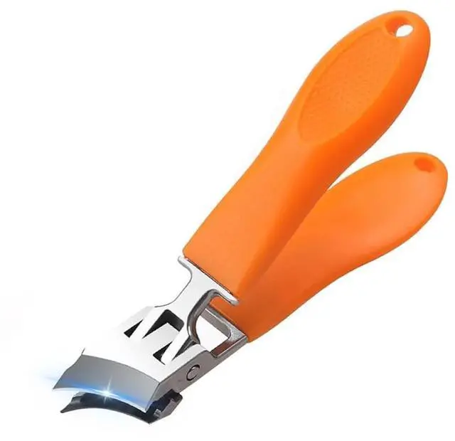 Main image of Idealforce Wide Jaw Opening Anti-Splash Slanted Nail Clipper, ergonomically curved for thick or ingrown nails. for professional pedicure