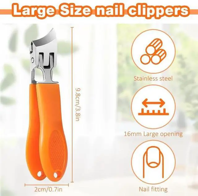 Alt view image 7 of 7 - Idealforce Wide Jaw Opening Anti-Splash Slanted Nail Clipper, ergonomically curved for thick or ingrown nails. for professional pedicure
