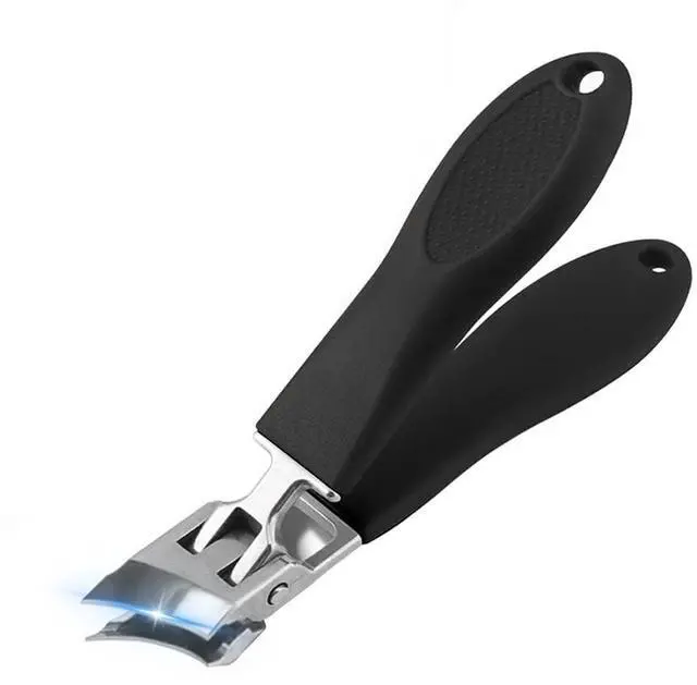 Main image of Idealforce Wide Jaw Opening Anti-Splash Slanted Nail Clipper, ergonomically curved for thick or ingrown nails. for professional pedicure