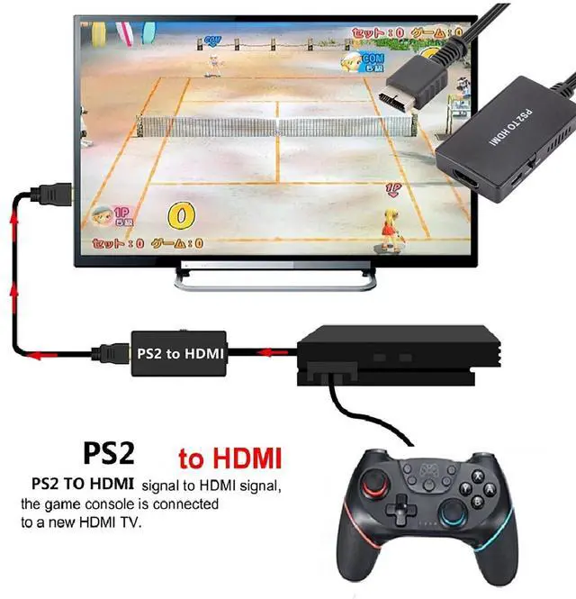 Alt view image 4 of 7 - Idealforce PS1 PS2 PS3 to HDMI Converter | 1080P HD Upscaler Adapter for PlayStation 1 2 3 | Plug and Play AV RCA Composite to HDMI Output with 3.5mm Audio | Low Latency Game Mode for HDTV Monitor Pro