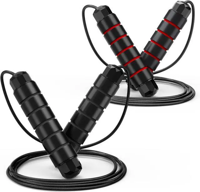 Main image of Idealforce 2-Pack High-Speed Jump Rope Set | Ball Bearing System for Fast Smooth Spinning & Speed Training | Adjustable Length Tangle-Free Gym Skipping Rope with Memory Foam Handles | Ideal for Cardio