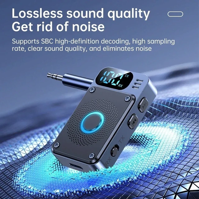 Alt view image 4 of 7 - Bluetooth Transmitter Call Music 3.5mm AUX Stereo Adapter for Car Headphone iPod