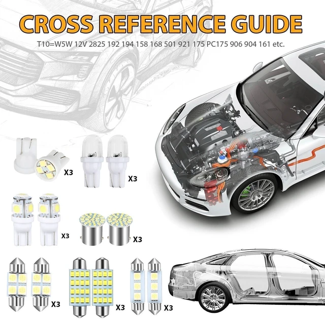 Alt view image 2 of 3 - USA 6500K LED Interior Lights Bulbs Kit Car Trunk Dome License Plate Lamps 42pcs