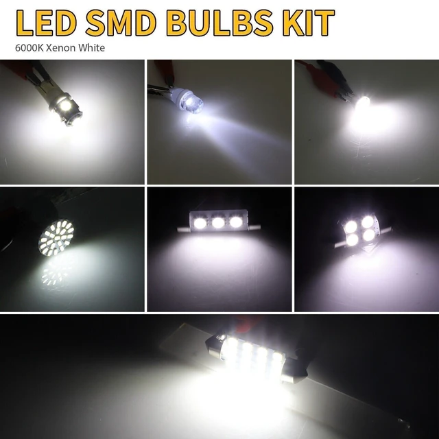 Alt view image 3 of 3 - USA 6500K LED Interior Lights Bulbs Kit Car Trunk Dome License Plate Lamps 42pcs