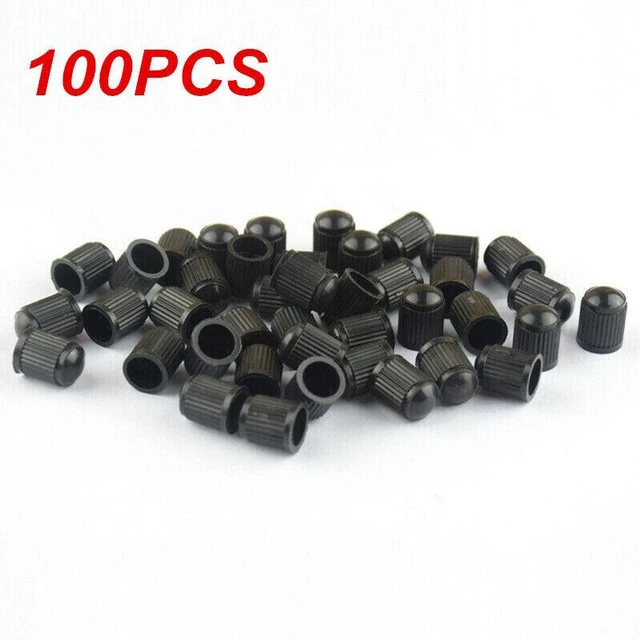 Main image of Idealforce 100 Pcs Black Plastic Car Motor Tire Valve Stem Caps, Universal Wheel Rim Tyre Air Dust Protective Covers