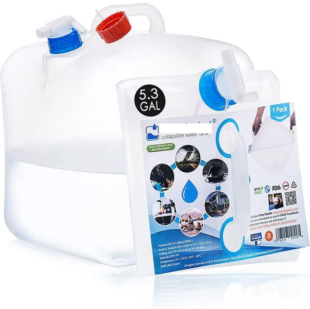 Main image of Idealforce 5.3 Gallon Collapsible Water Container with Spigot, Food Grade Water Storage Jug for Camping Outdoor Use