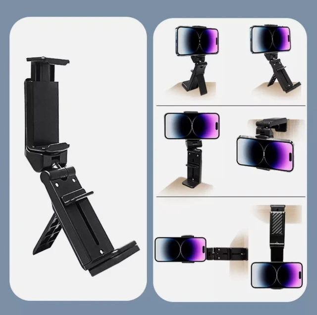 Alt view image 2 of 7 - Idealforce Universal Travel Phone Holder, 360° Rotation Airplane Phone Mount for Luggage Handle, Desktop, Selfie, Travel Essentials for Flying