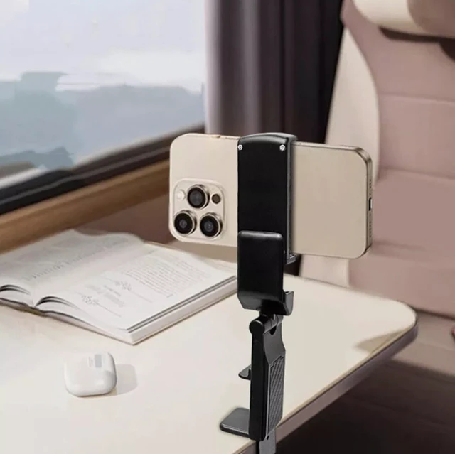 Alt view image 6 of 7 - Idealforce Universal Travel Phone Holder, 360° Rotation Airplane Phone Mount for Luggage Handle, Desktop, Selfie, Travel Essentials for Flying