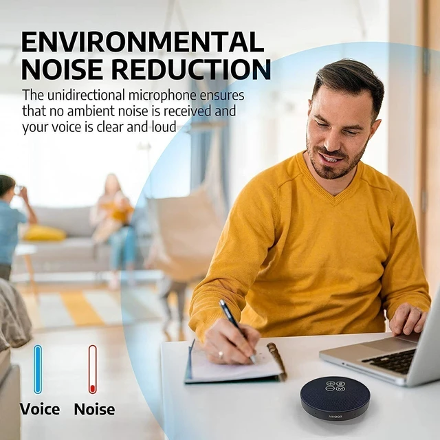 Alt view image 4 of 4 - Idealforce Wireless Bluetooth Conference Speakerphone with Microphone, Portable Handsfree Voice Pickup Speaker for Video Meeting Laptop