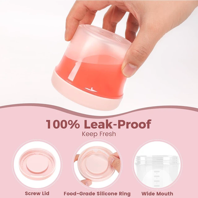 Alt view image 4 of 7 - Idealforce 4 Pack 4oz Reusable Baby Food Storage Containers with Airtight Lids, Toddler Divided Serving Bowls, Multi-Purpose Food Boxes for Daycare, Travel, Daily Baby Feeding & Home Use