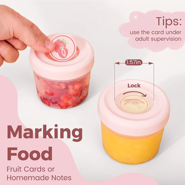 Alt view image 5 of 7 - Idealforce 4 Pack 4oz Reusable Baby Food Storage Containers with Airtight Lids, Toddler Divided Serving Bowls, Multi-Purpose Food Boxes for Daycare, Travel, Daily Baby Feeding & Home Use