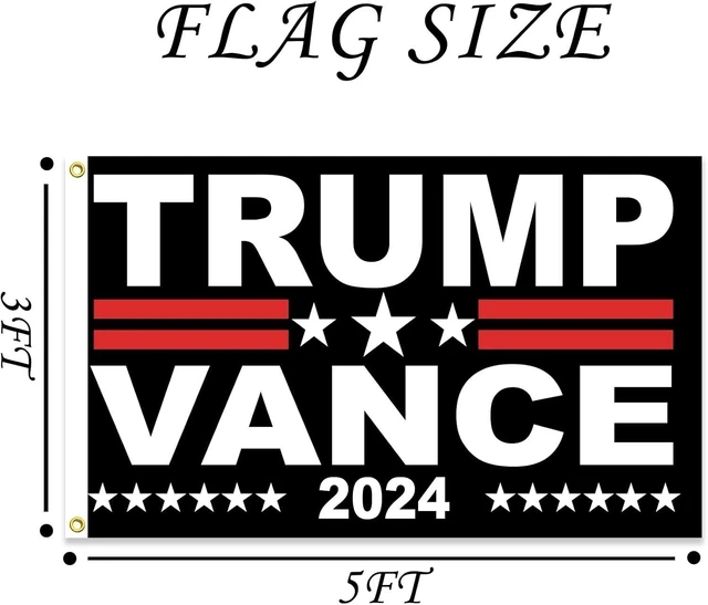 Alt view image 2 of 6 - Idealforce Trump Vance 2024 Flag 3x5 Ft, Make America Great Again MAGA Banner, Donald Trump 2024 President Flag, Durable Outdoor Decorative Flag for Yard, Garden and Indoor Display